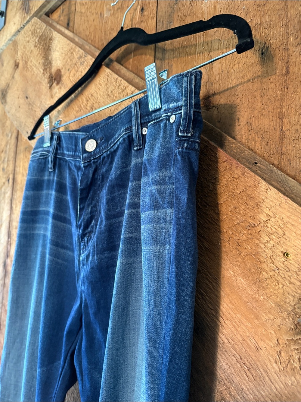 MOTHER The Daydreamer Boot Cut Jeans Night Spice Blue Whiskered Size 29 - Picture 2 of 14